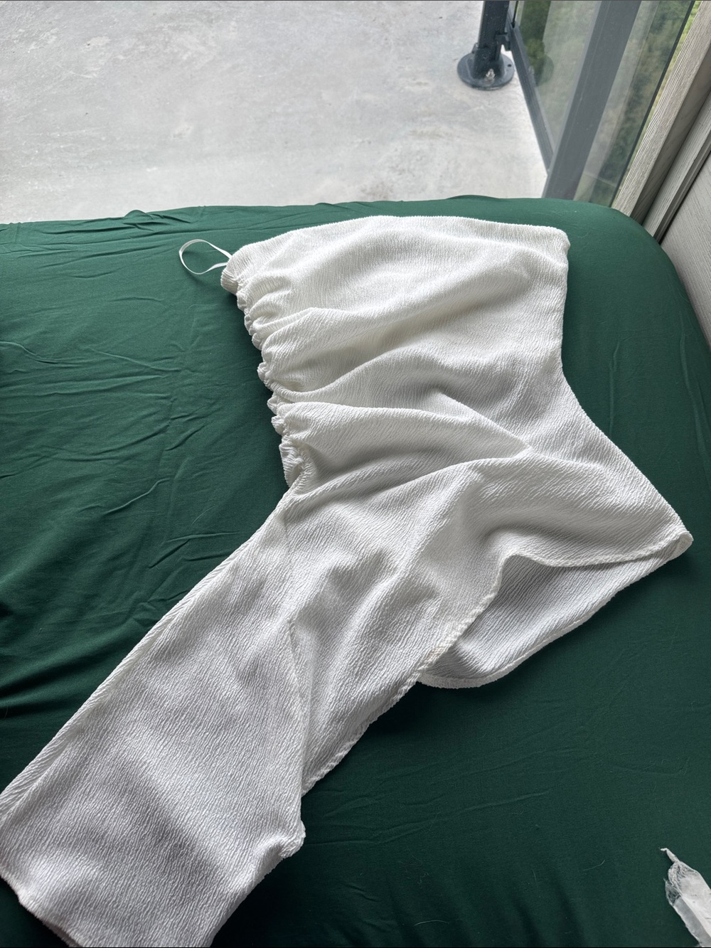Zara White Crinkled halter top